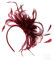 Burgunderroter Fascinator auf Haarreif, dunkles Weinrot, Haarschmuck für Hochzeit / Pferderennen, Damen