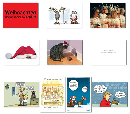 Postkarten MIX aus 10 Karten humorvoller Weihnachtskarten Set 2 - Motiv: lustige Texte, Fotos & Motive - Anlass: Weihnachten - Künstler/Verlag: lustige Motive zu WEIHNACHTEN – MIX SET Nr. 2