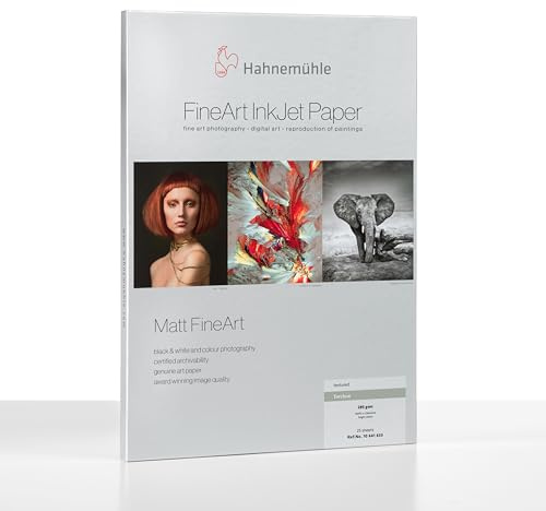 Hahnemühle 10641633 Digital FineArt Torchon Papier, 285 g/m², DIN A3+, 329 x 483 mm, hellweiß