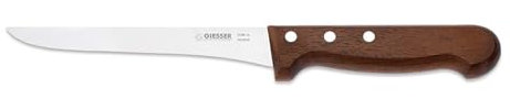 Giesser seit 1776 - Made in Germany - Polkmesser mit Holzgriff rutschfest Kotibe, 16 cm, rostfrei, scharfes Metzgermesser genietet
