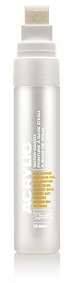 Montana Cans Acrylic Paint Marker, 15mm, Standard Nib, Shock White Pure (045415)
