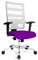 Topstar X-Pander 959TT333, Bürostuhl, Schreibtischstuhl, inkl. höhenverstellbare Armlehnen, Netzbezug, Bezugsstoff, lila/weiß