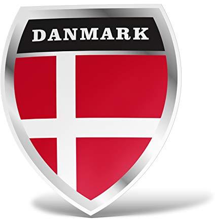 erreinge Aufkleber Dänemark Souvenirs Shaped Adhesive PVC für Abziehbild Tapete Auto Moto Helm Camper Laptop - 10 cm