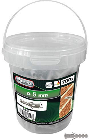 CONNEX, B30025, Pinne tassello 5 mm, 700 pezzi in un secchio