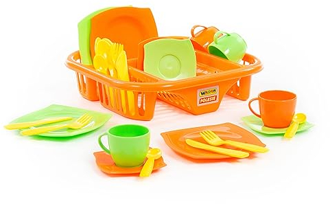 Wader Polesie 29-TLG. Service Set für Kinder I Puppenservice Set mit Geschirr, modernes Design I Perfekt für Rollenspiele, Ab 3 Jahren