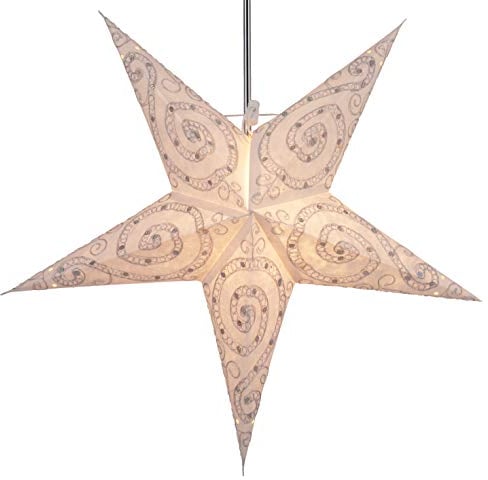 GURU SHOP Faltbarer Advents Leucht Papierstern, Weihnachtsstern 60 cm - Manolis, Papiersterne 60 cm