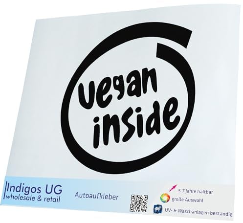 INDIGOS UG Auto Aufkleber Auto - 120x120 mm - vegan Inside - schwarz - Selbstklebender Sticker für Auto, Fenster, Bus oder LKW