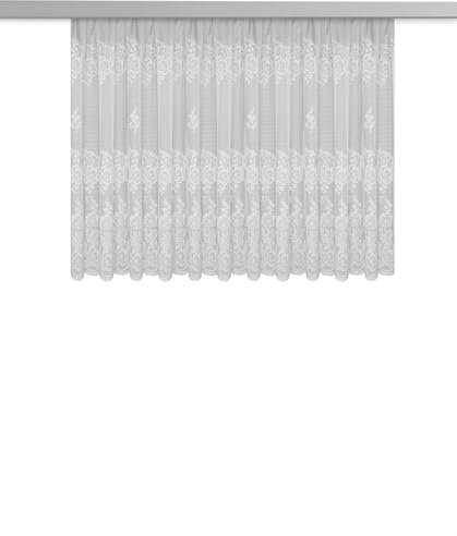 Fertiggardine mit Universalband Gardine Verona Jacquard Store weiß BxH 450x145cm