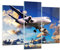 Mehrteilige Bilder auf Glas 130x100cm Glasbild Flugzeug Flug Reise Fahrzeug Groß Wanddeko Schlafzimmer Küche Set 3 teilige Wandbilder Dekoration Wohnzimmer Modern Wand Kunstdruck Art GCB130x100-2445