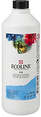 Ecoline Flüssige Aquarellfarbe Flasche 490 ml Himmelblau (Zyan) 578 (11725780)