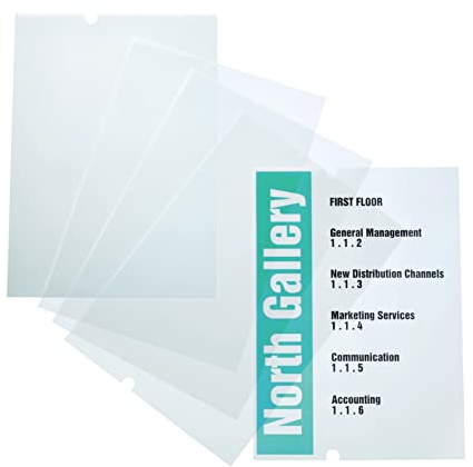 Durable EDV-beschriftbare Folie Crystal Sign refill, 297 x 420 mm, für Durable Bodenständer 4819, Beutel à 10 Bögen, transparent, 483719