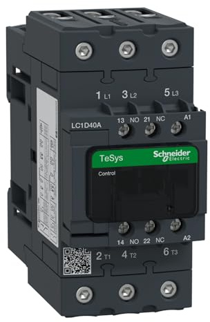 Schneider Electric, TeSys D contactor - 3P(3 NO) - AC-3 - <= 440 V 40 A - 230 V AC 50/60 Hz coil, LC1D40AP7