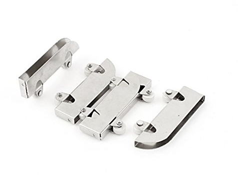 sourcing map 5pcs roulettes porte coulissante verre Double roues Acier inoxydable 5 mm