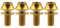 Titanium M5x12mm with Washers Bicycle Water Bottle Cage Hex Bolts Pack of 4 (Gold)