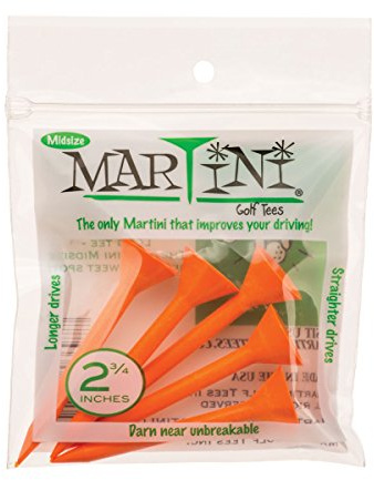 Martini Midsize 2 3/4 Golf Tees - Virtually Unbreakable - Orange