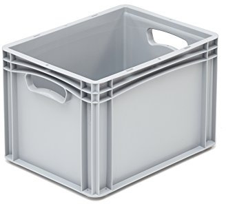 hünersdorff Eurobehälter / Eurokiste / Lagerbox Basicline (PP) mit 2 Durchfassgriffen, sicher stapel- und kombinierbar, Made in Germany