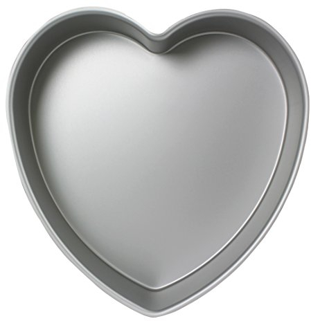 PME HRT083 Herz Kuchenform Aluminium, 20.3 cm, Silber/Schwarz