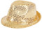 Alsino Paillettenhut Partyhut Trilby Hut mit Pailletten in Einheitsgröße Fedora für Damen Herren (gold)