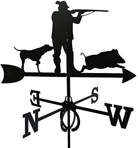 Outils et Nature Girouette Chasseur avec Son Chien en Fer forgé Grand modèle