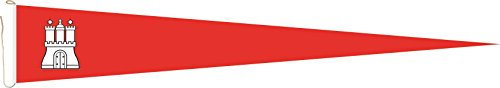 U24 Langwimpel Hamburg Fahne Flagge Wimpel 250 x 40 cm Premiumqualität