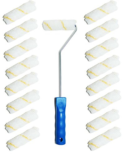 30x Farbrolle Farbwalze 10 cm Gelbfaden Malerwalze + Maler Bügel 41 cm 6mm