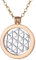 Morella Halskette Damen Gold 70 cm Edelstahl mit Amulett und Coin 33 mm in Schmuckbeutel Zirkoniasteine glänzend