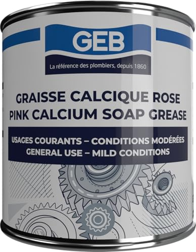 GEB Graisse Rose pour Usage Courants : Graissage des Chaines, mécanismes, gonds… Protège Contre la Corrosion - Boîte 600g