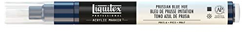 Liquitex 4620320 Professional Paint Marker, Acrylmarker mit hochpigmentierte Acrylfarbe auf Wasserbasis für den Innenbereich & Außenbereich, feine Spitze - Preußischblau Farbton