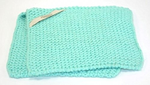 Solwang Topflappen gestrickt aqua