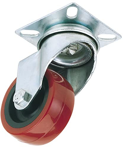 Draper 65513 75 mm-Diameter Polyurethane Castor Plate Fixing