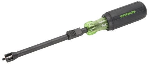 Greenlee 0453-15C Screw Holding Flathead Screwdriver 1/4, Green and Black