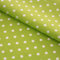 Stoff Meterware Punkte 7 mm Baumwolle - 1 Meter, Schadstoffgeprüft, Gepunktet, Tupfen, Dots, Baumwollstoff, Kinderstoff, Dekostoff, Karneval, Fasching, Kostüme (Weiß auf Hellgrün)