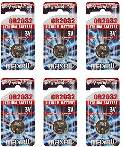 MAXELL Lot de 6 Blisters 1 pile bouton lithium CR2032 3V