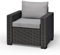 Allibert California Loungesessel Rattan-Optik in Anthrazit inkl. passendem Sitz- & Rückenkissen - für Balkon, Garten und Terrasse