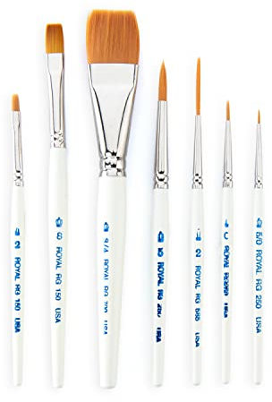 Royal Gold Royal and Langnickel Ultra-Short Handle Paint Brush Set, Beginner Variety, 7-Piece