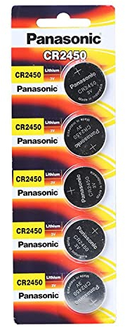 Panasonic CR2450 Lithium-Knopfzellen, 5 Stück