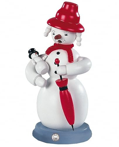Müller Räuchermann Schneefrau, 23 cm hoch, original Erzgebirge Seiffen