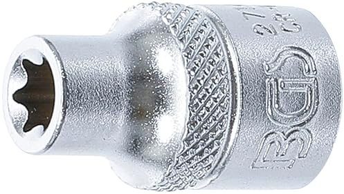BGS 2714 | Steckschlüssel-Einsatz E-Profil | SW E8 | Antrieb Innenvierkant 10 mm (3/8) | Chrom-Vanadium-Stahl | verchromt, matt | mit Rändelung