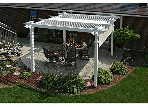 Camelot 12' x 12' Adjustable Louvered Vinyl Pergola