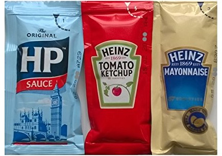 50 Heinz Mayonnaise, 50 Heinz Tomato Ketchup and 50 Hp Sauce - Individual Sachets