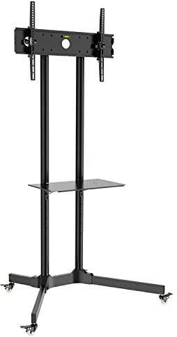 Techly 309982 Carrello Supporto Pavimento Porta TV LCD/LED/Plasma 30-65 Mensola Nero