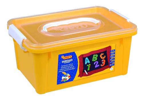 Jovi Blandiver Knetset, extra weiche Knetmasse für Kinder ab 3 Jahren, 5 Farben & Zubehör: Zahlen & Buchstaben