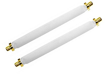 ARLI 2x Fensterdurchführung 20 cm – Selbstklebend mit vergoldeten F-Buchsen für SAT & TV 75 Ohm | Flachkabel für Fenster & Türrahmen Wohnwagen Camping