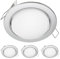 ledscom.de 4 Stück LED Einbaustrahler Zobe flach GX53 chrom matt rund 6,105W 560lm weiß 107mm Ø Lochkreis 90mm Ø