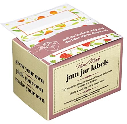 KitchenCraft Jar Labels, Food Labels Stickers, Home Made Jam Labels, Fruit Designs, Pack of 100, White