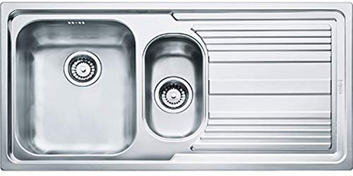 Franke 101.0085.810 - Fregadero de cocina de acero inoxidable con cuenco individual y medio, color gris