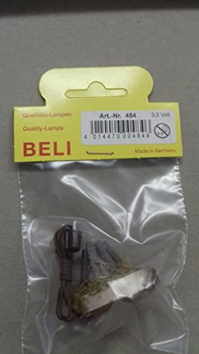 BELI-BECO 482 Lagerfeuer - Feuerstelle für Krippe mit Beleuchtung - Krippenbeleuchtung - rote Glühlampe E 5,5-4,5 V - 0,2A (40 mm)