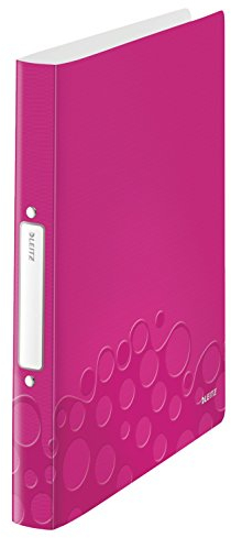 Leitz 4257 Ringbuch Ringbücher Ringordner WOW, A4, 2 Ringe, 25mm, 10er Packung, Farbe:pink metallic