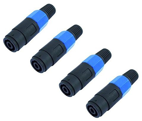 4x Adam Hall 7874 - PA Lautsprecher Kabel-Kupplung 4-polig, Speaker-Kupplung Kabelkupplung