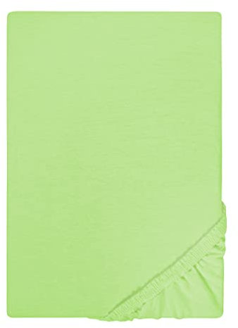biberna Jersey-Spannbetttuch 0077155 hellgrün 1x 180x200 cm - 200x200 cm